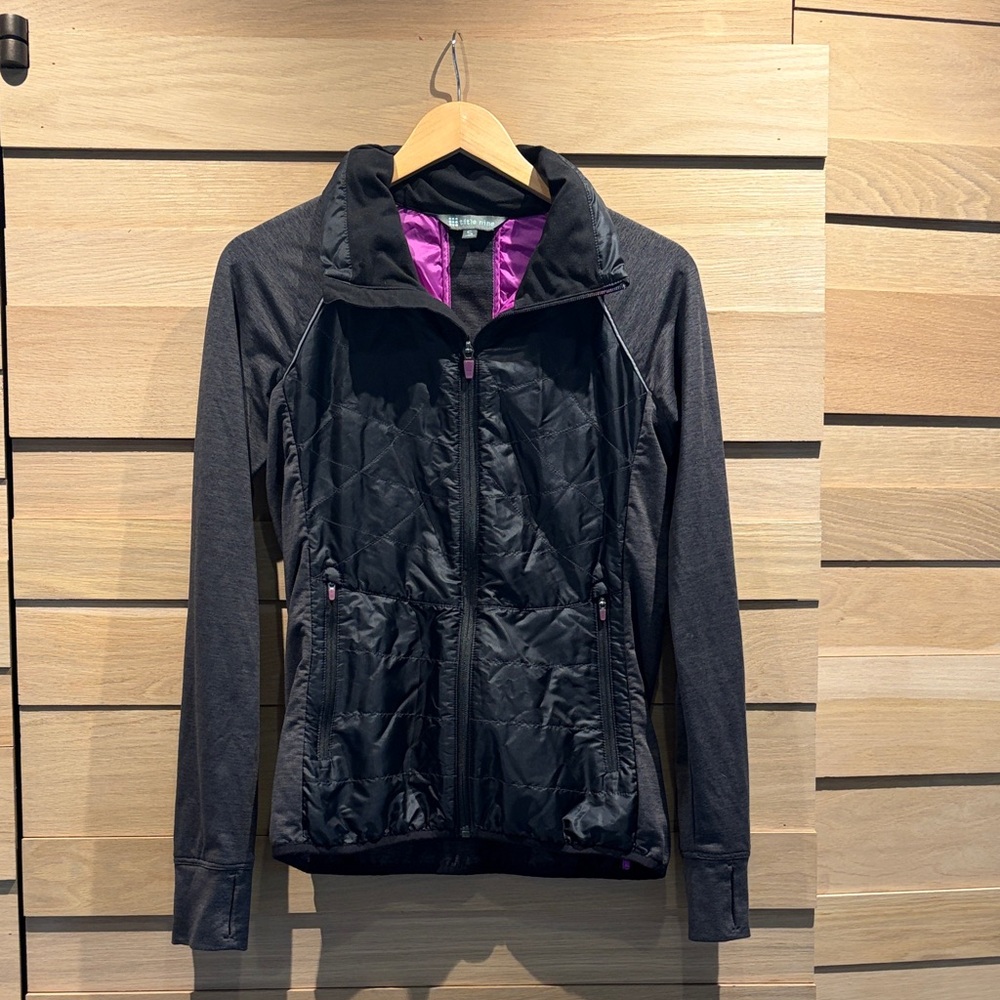 Title Nine Black Utility Jacket with Magenta Lining